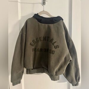 Fear of God ESSENTIALS Gray Hoodie with Black Hood kids 8